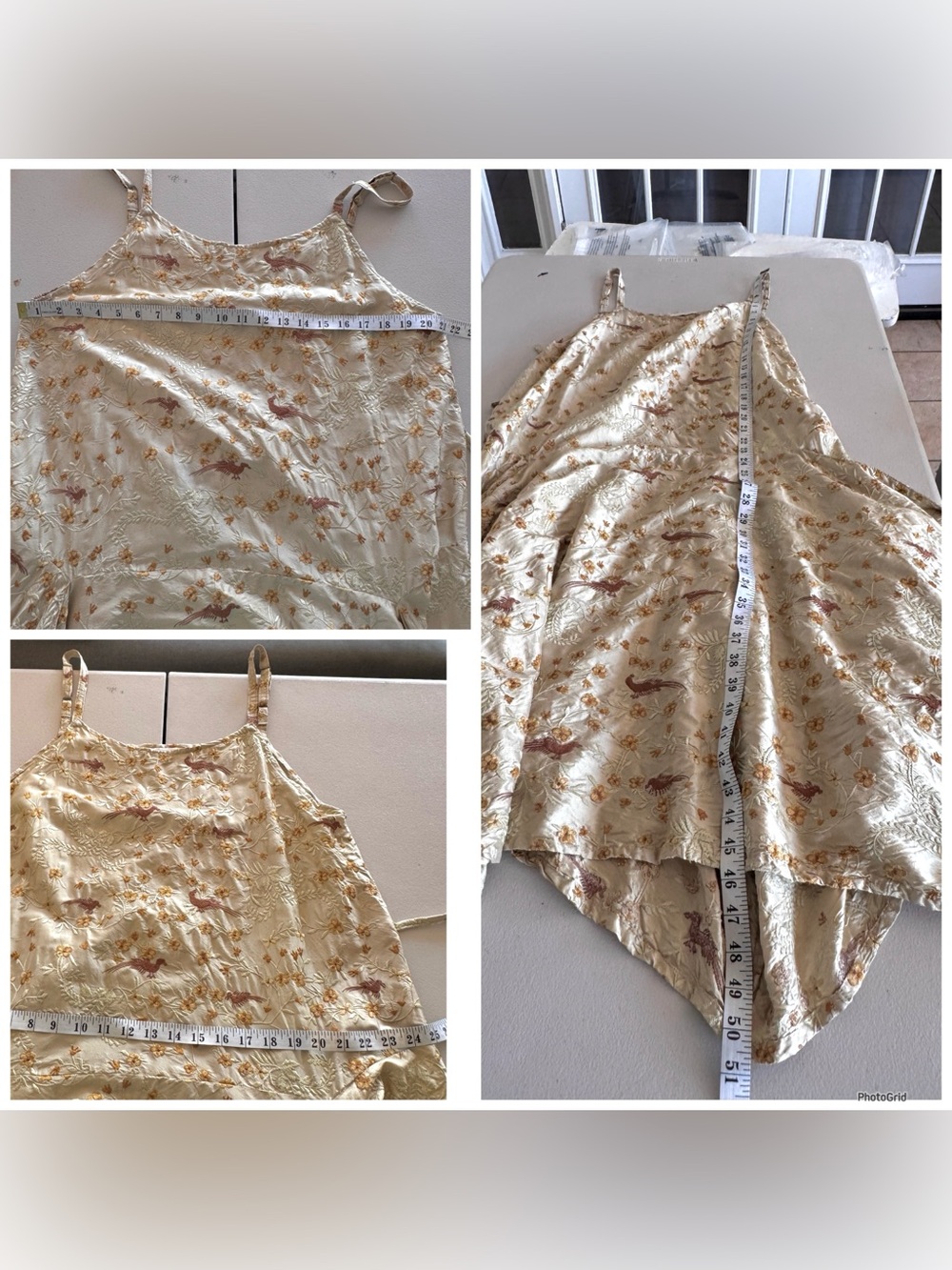 Beige Floral Midi Sundress with Adjustable Straps - Picture 12 of 14